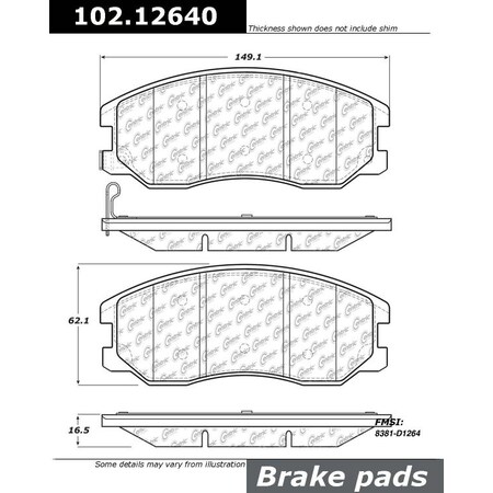 Centric Parts CTEK Brake Pads, 102.12640 102.12640